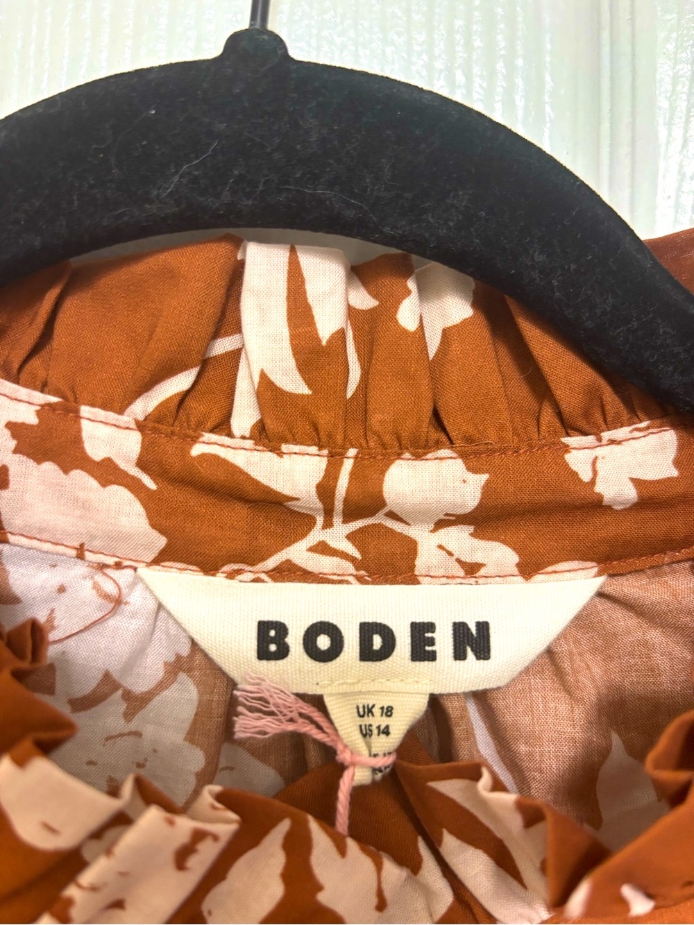NWT Boden Erica Cotton Frill Top in Arabian Spice, Flecked Bunch - Picture 8 of 11